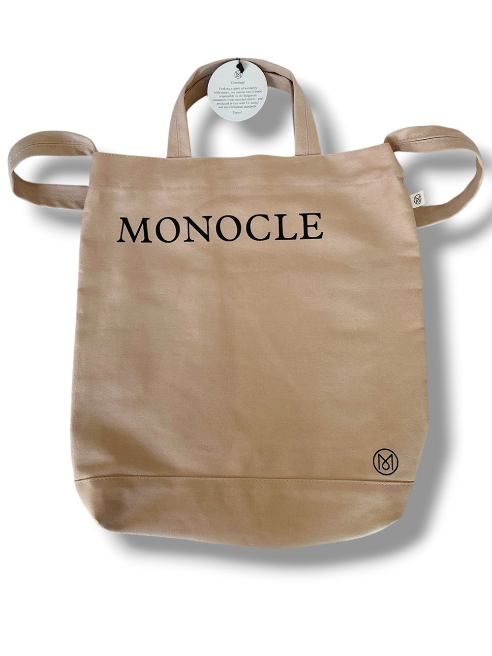 Monocle Magazine Voyager Canvas Tote Bag in Beige NWT